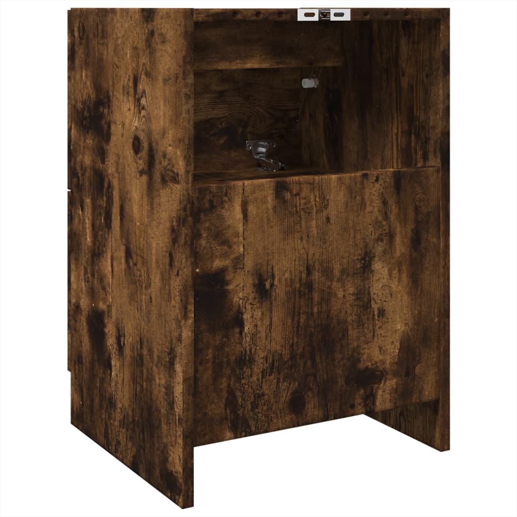 Mobile Lavabo Rovere Fumo 80x33x60 cm in Legno Multistrato - immagine 7