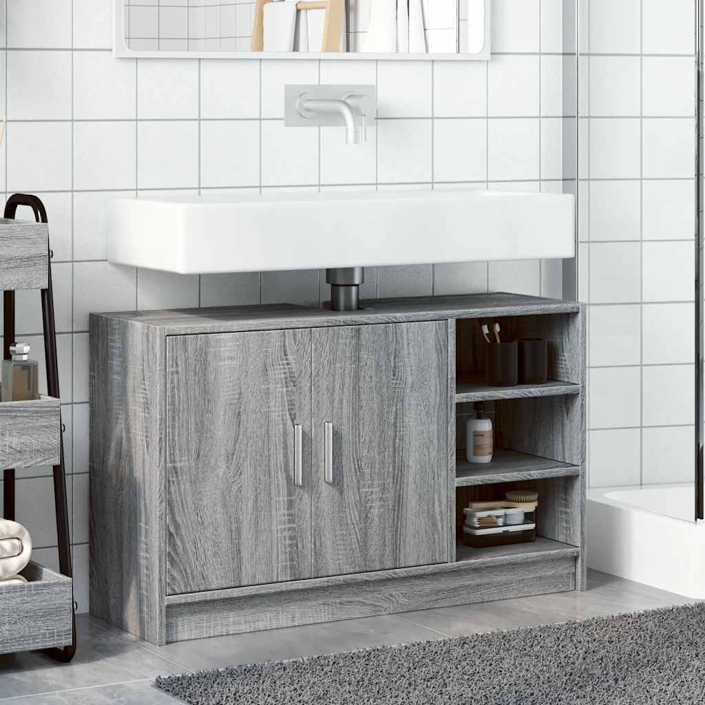 Mobile Lavabo Grigio Sonoma 90x29x55 cm in Truciolare - immagine 3