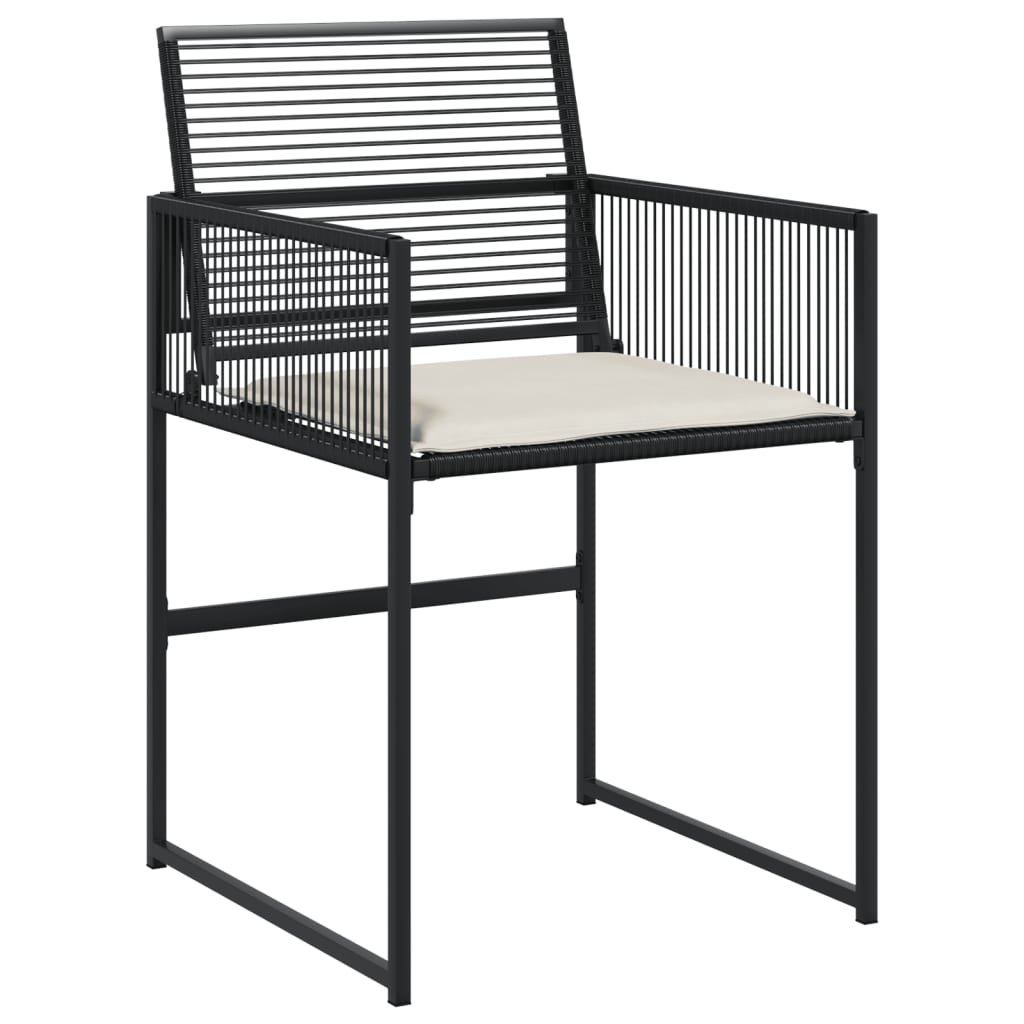 Set da Pranzo da Giardino 9 pz con Cuscini Nero in Polyrattan - immagine 6