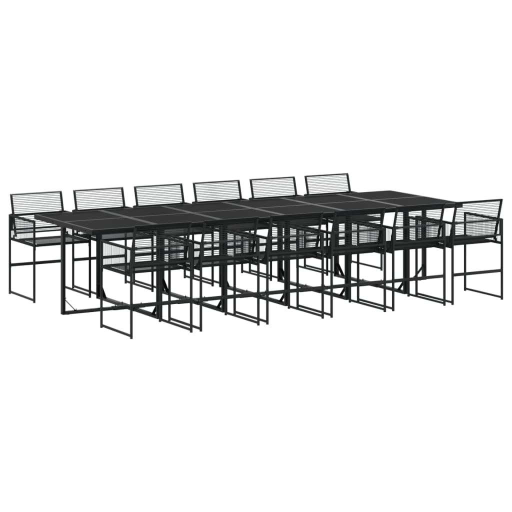 Set da Pranzo da Giardino 13pz Nero in Polyrattan - immagine 2