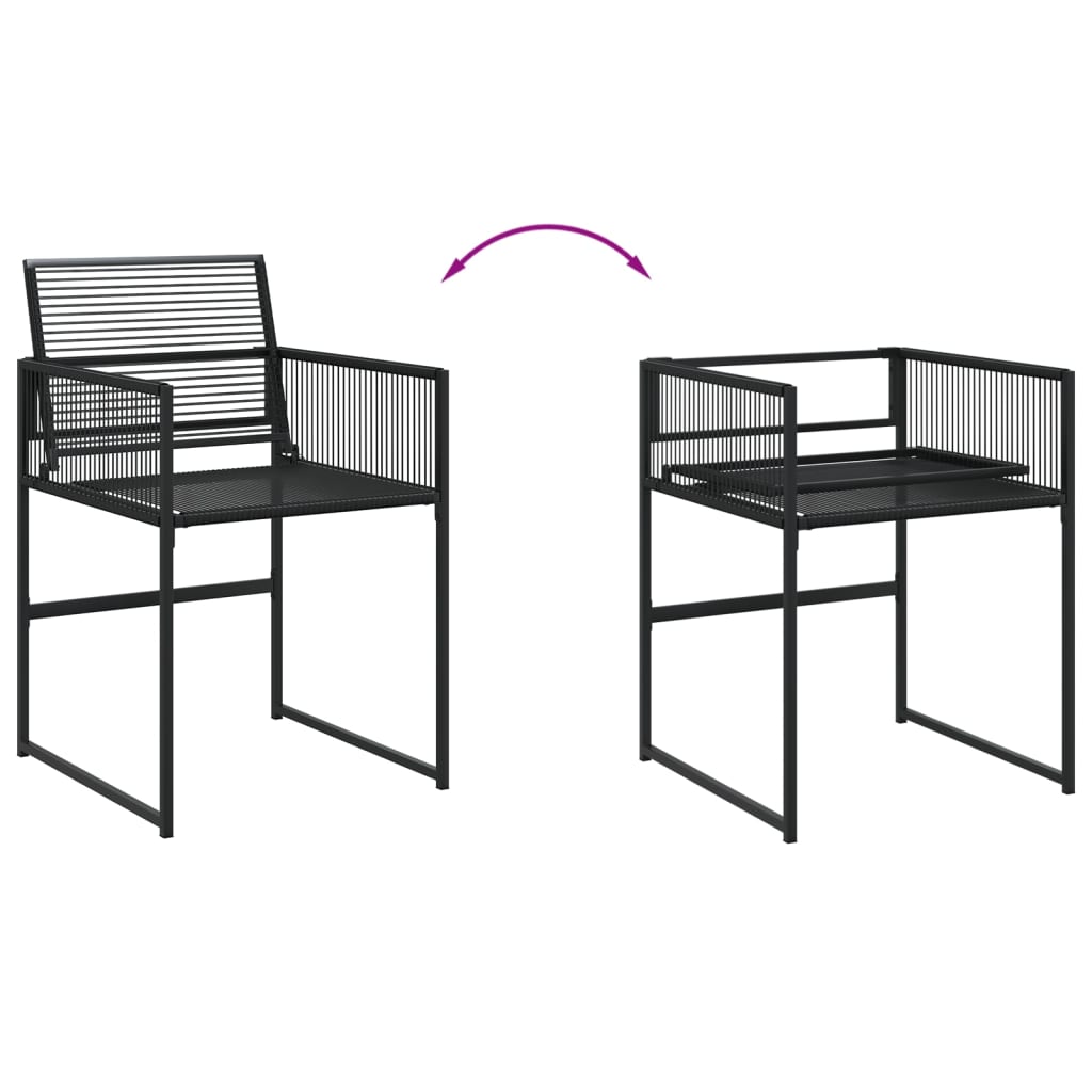 Set da Pranzo da Giardino 13pz Nero in Polyrattan - immagine 6