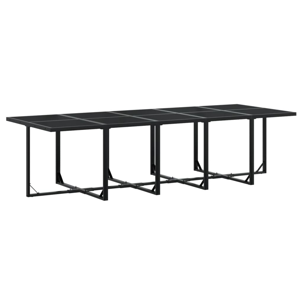 Set da Pranzo da Giardino 11 pz con Cuscini in Polyrattan Nero - immagine 3