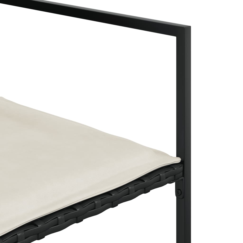 Set da Pranzo da Giardino 11 pz con Cuscini in Polyrattan Nero - immagine 4