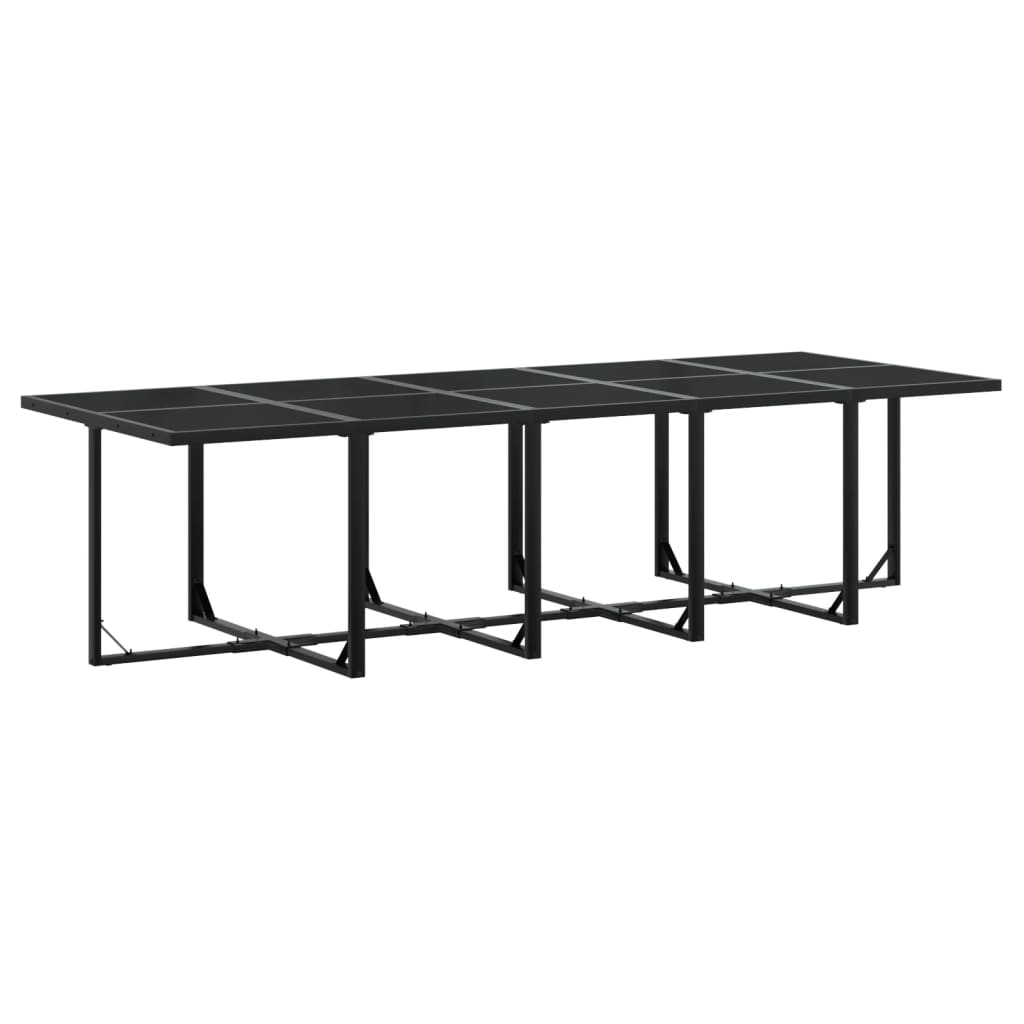 Set da Pranzo da Giardino 11 pz con Cuscini Nero in Textilene - immagine 3