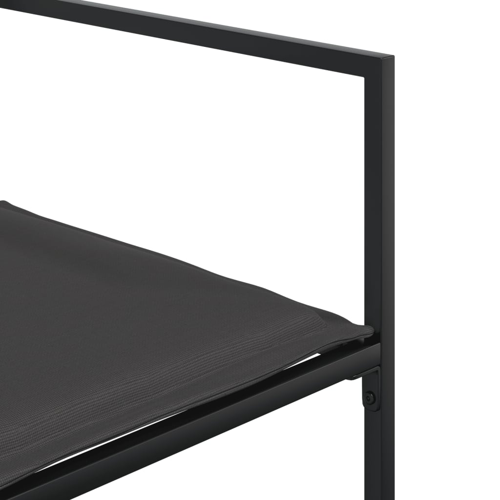 Set da Pranzo da Giardino 11 pz con Cuscini Nero in Textilene - immagine 5