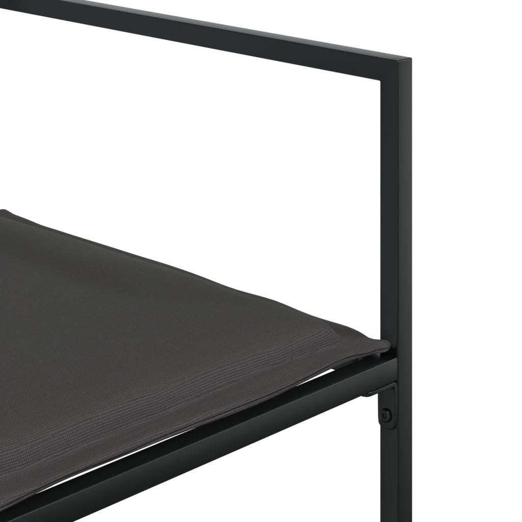 Set da Pranzo da Giardino 11 pz con Cuscini Nero in Textilene - immagine 7