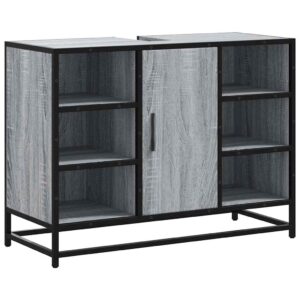 Mobile Lavabo Bagno Nero 60x30x60 cm Legno Multistrato