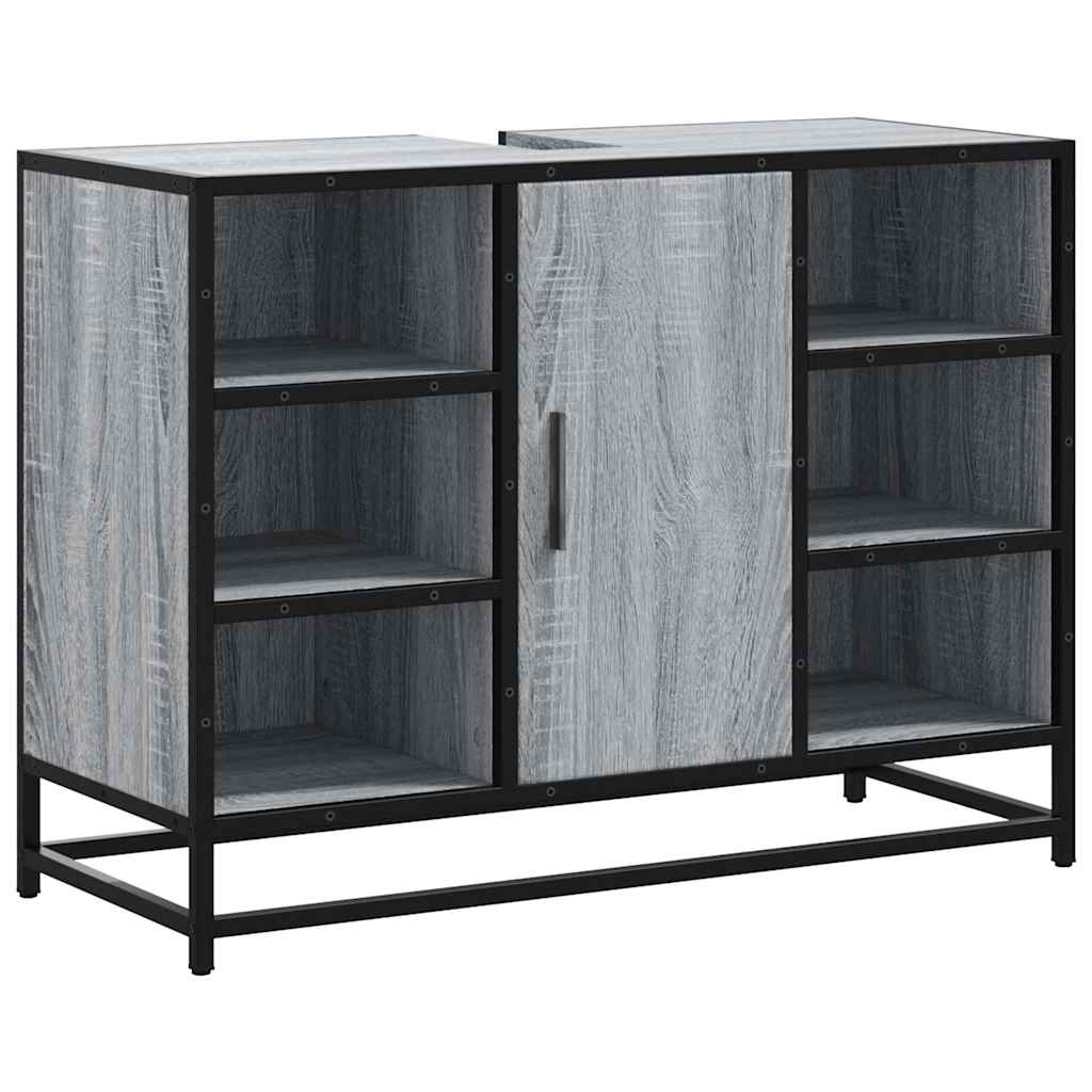 Mobile Lavabo Bagno Nero 60x30x60 cm Legno Multistrato