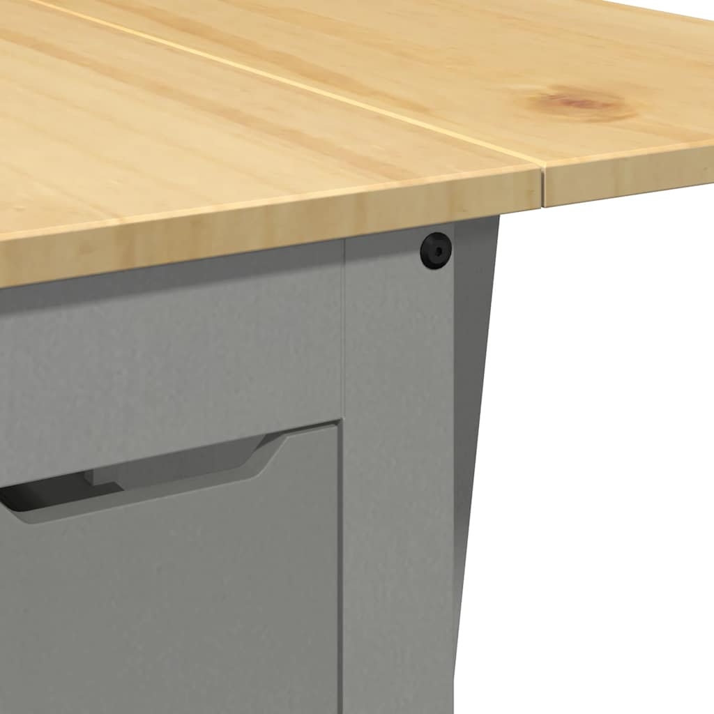 Set da Pranzo 5 pz Corona Pieghevole Grigio in Legno di Pino - immagine 9