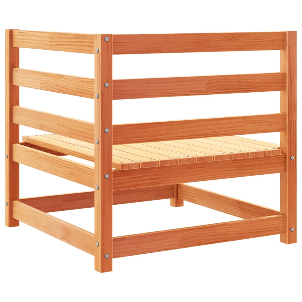 Set Divani Giardino 7 pz con Cuscini Marrone Cera Massello Pino - immagine 7