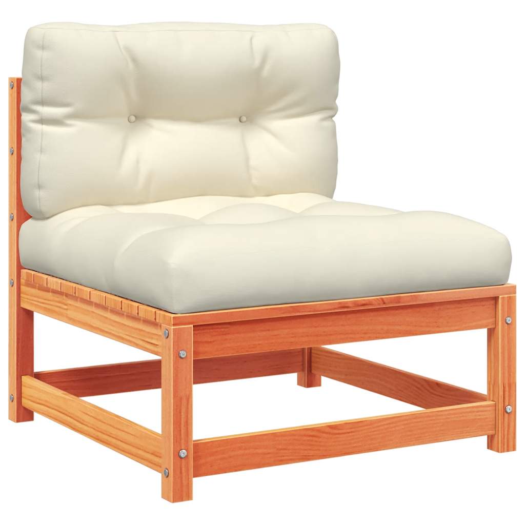 Set Divani Giardino 10pz con Cuscini Marrone Cera Massello Pino - immagine 5