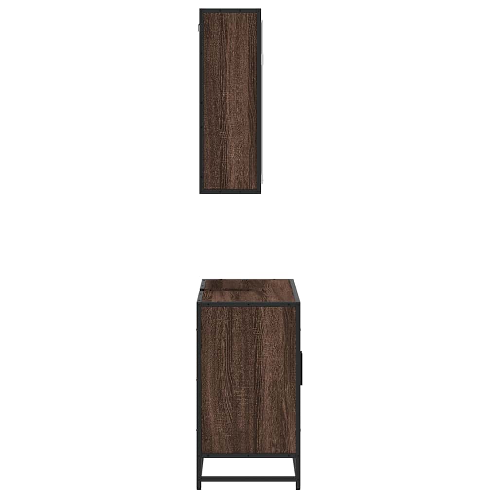 Set Mobili da Bagno 2 pz Rovere Marrone in Legno Multistrato - immagine 5