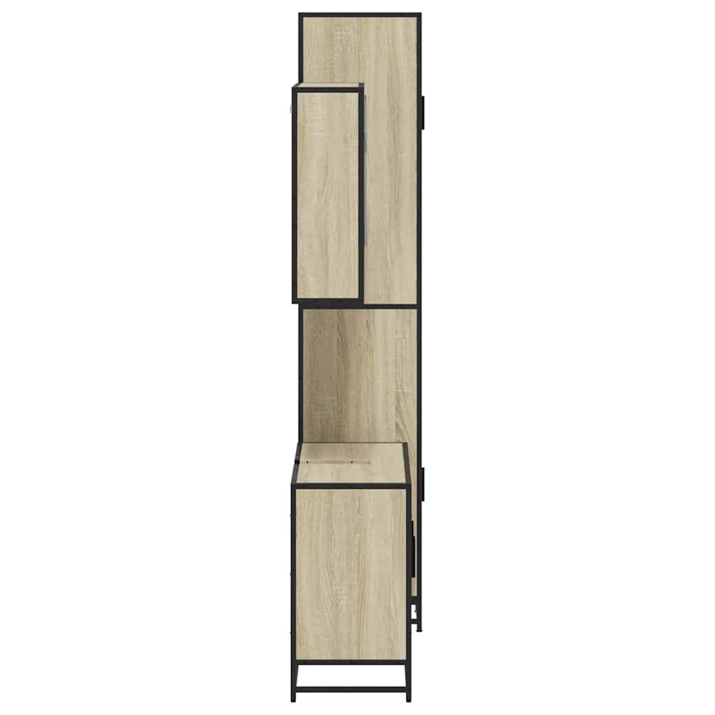 Set Mobili da Bagno 3 pz Rovere Sonoma in Legno Multistrato - immagine 7