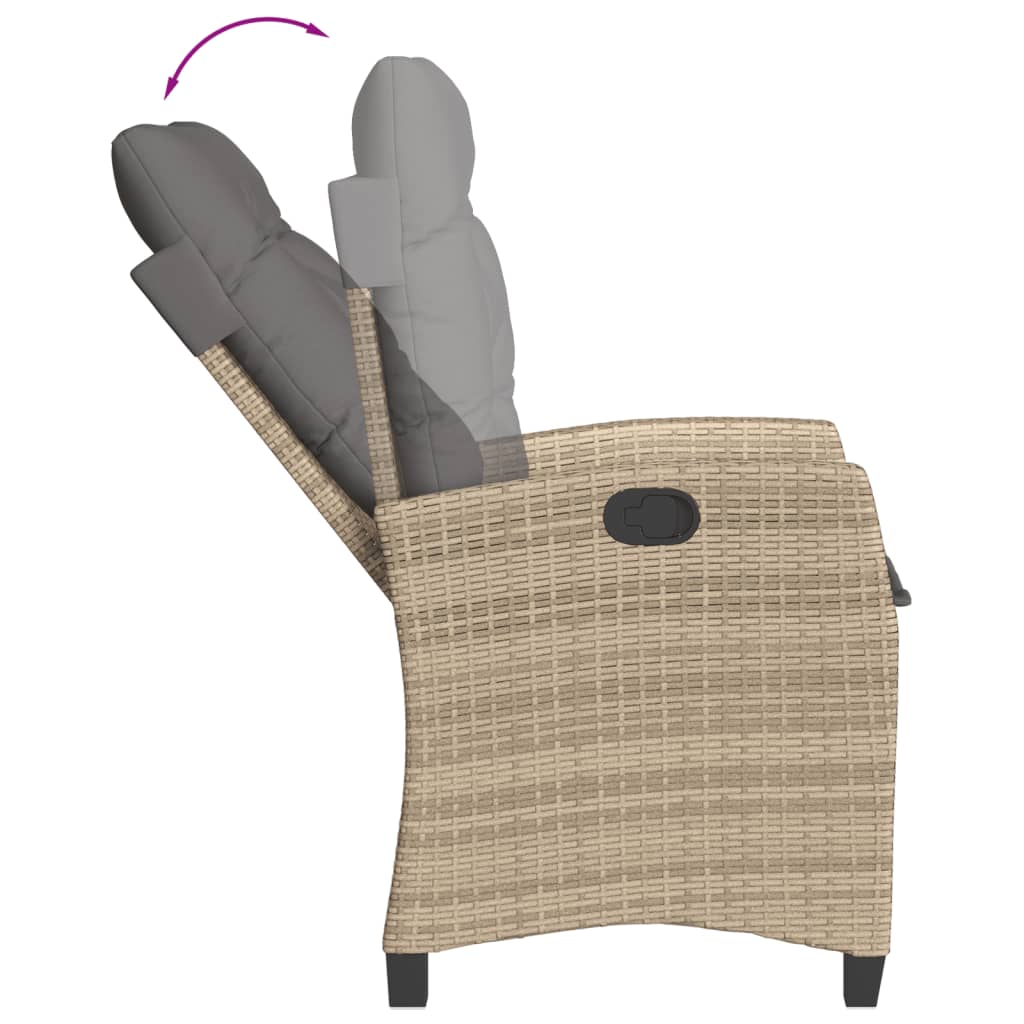 Set Pranzo da Giardino 5 pz con Cuscini Beige Misto Polyrattan - immagine 5