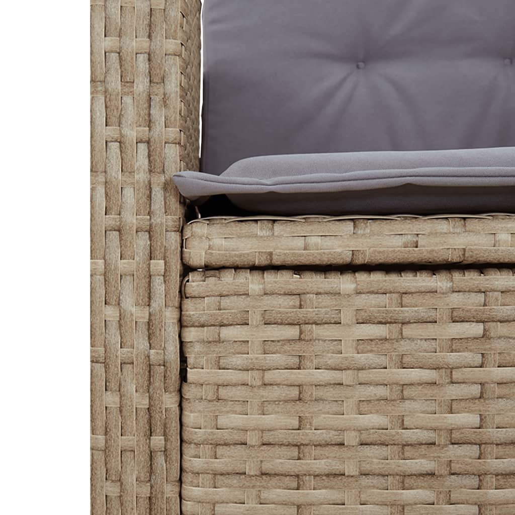 Set Pranzo da Giardino 5 pz con Cuscini Beige Misto Polyrattan - immagine 7