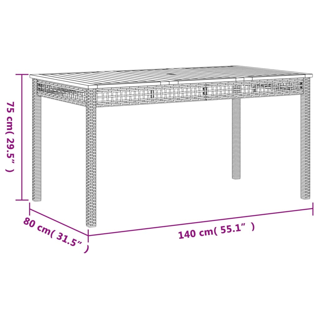 Set da Pranzo da Giardino 5 pz con Cuscini in Polyrattan Grigio - immagine 6