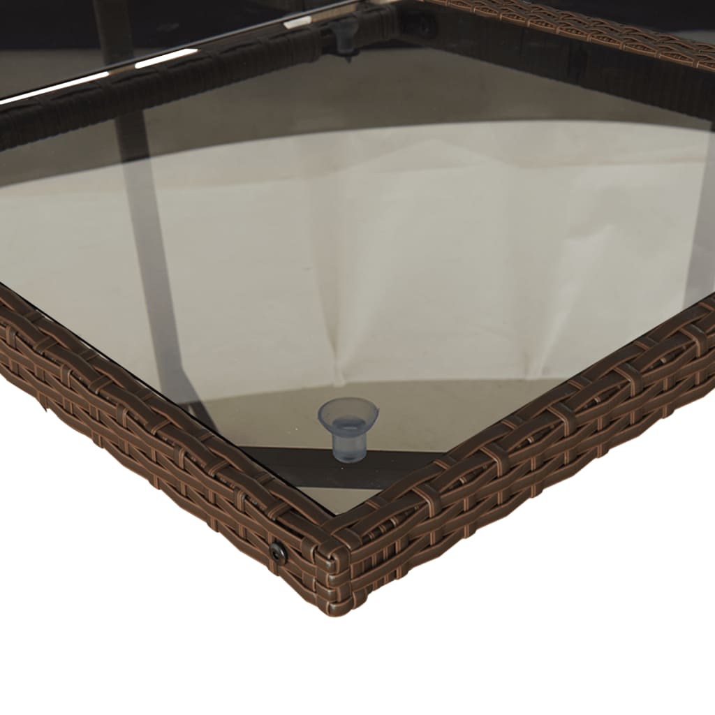 Set da Pranzo da Giardino 5pz con Cuscini in Polyrattan Marrone - immagine 7