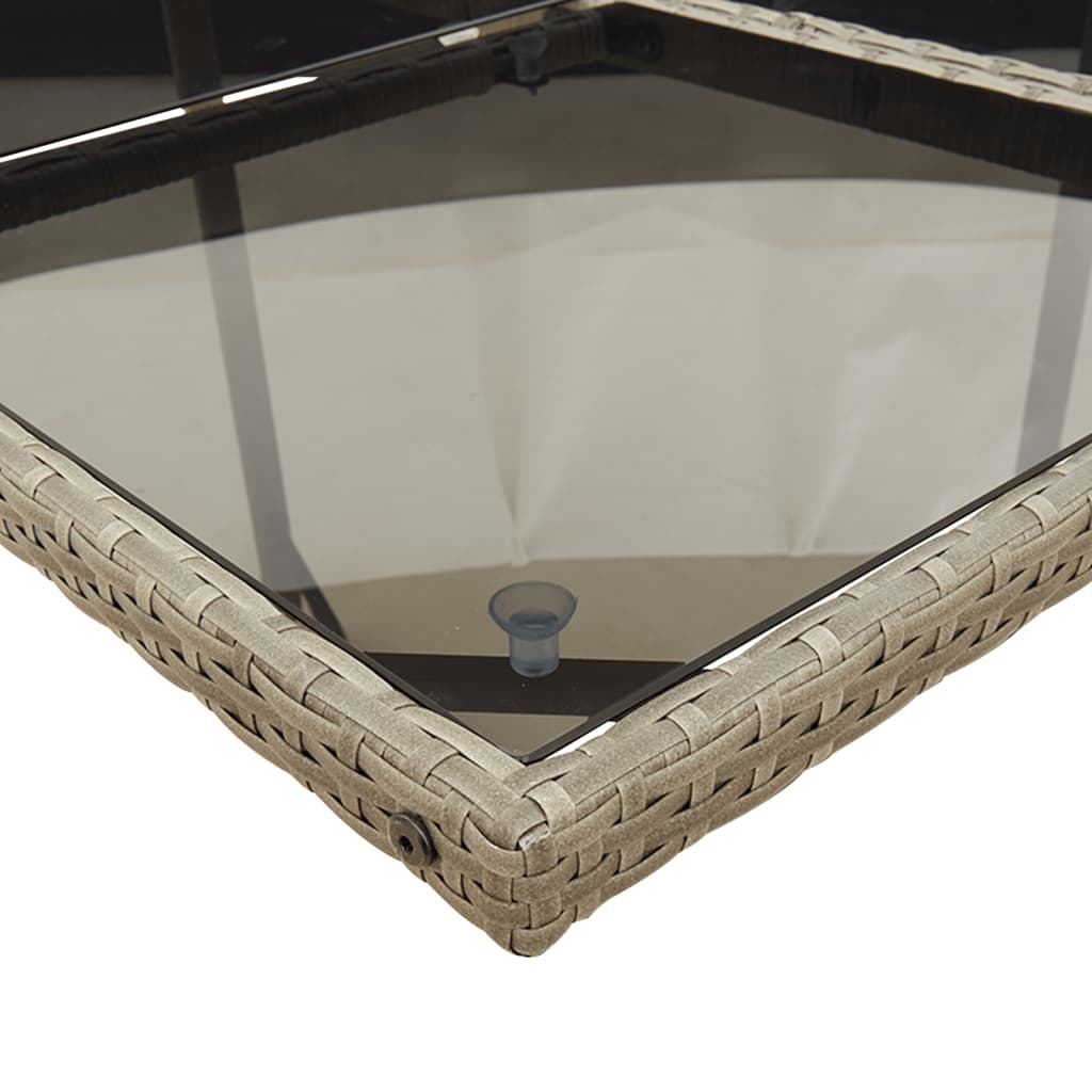 Set da Pranzo da Giardino 5 pz con Cuscini in Polyrattan Grigio - immagine 6