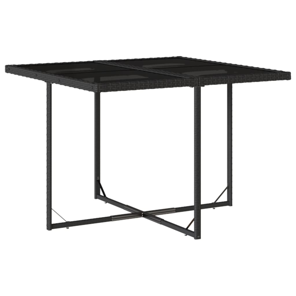 Set da Pranzo da Giardino 9 pz con Cuscini Nero in Polyrattan - immagine 3