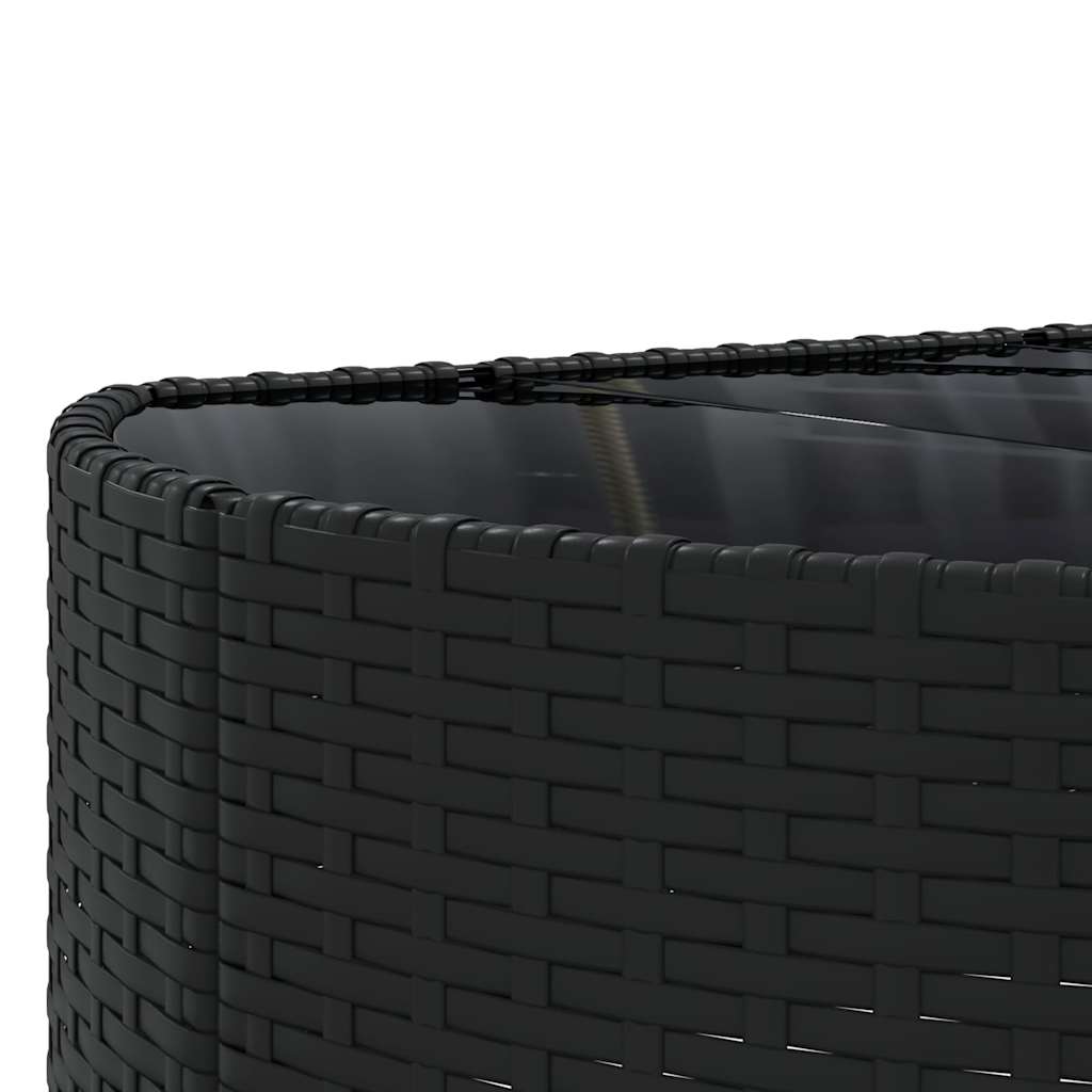 Set Divani da Giardino 10pz con Cuscini in Polyrattan Nero - immagine 9