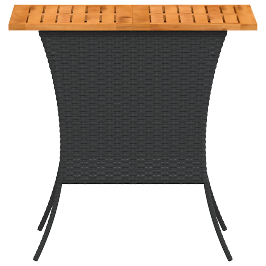 Tavolo Giardino Piano Legno Acacia Nero 105x75x72 cm Polyrattan - immagine 6