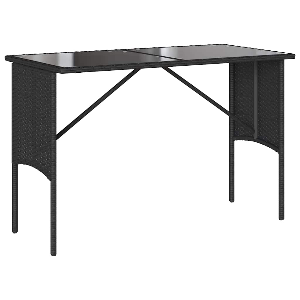 Set da Pranzo da Giardino 3 pz con Cuscini Nero in Polyrattan - immagine 5