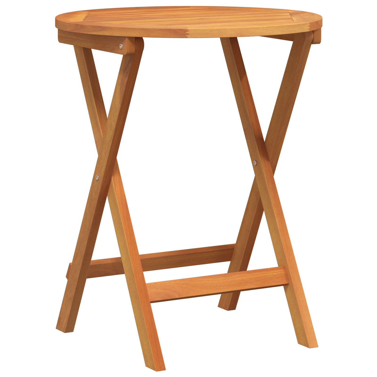 Tavolo da Giardino Pieghevole Rotondo Ø60x72 cm Legno Massello di Acacia - immagine 2