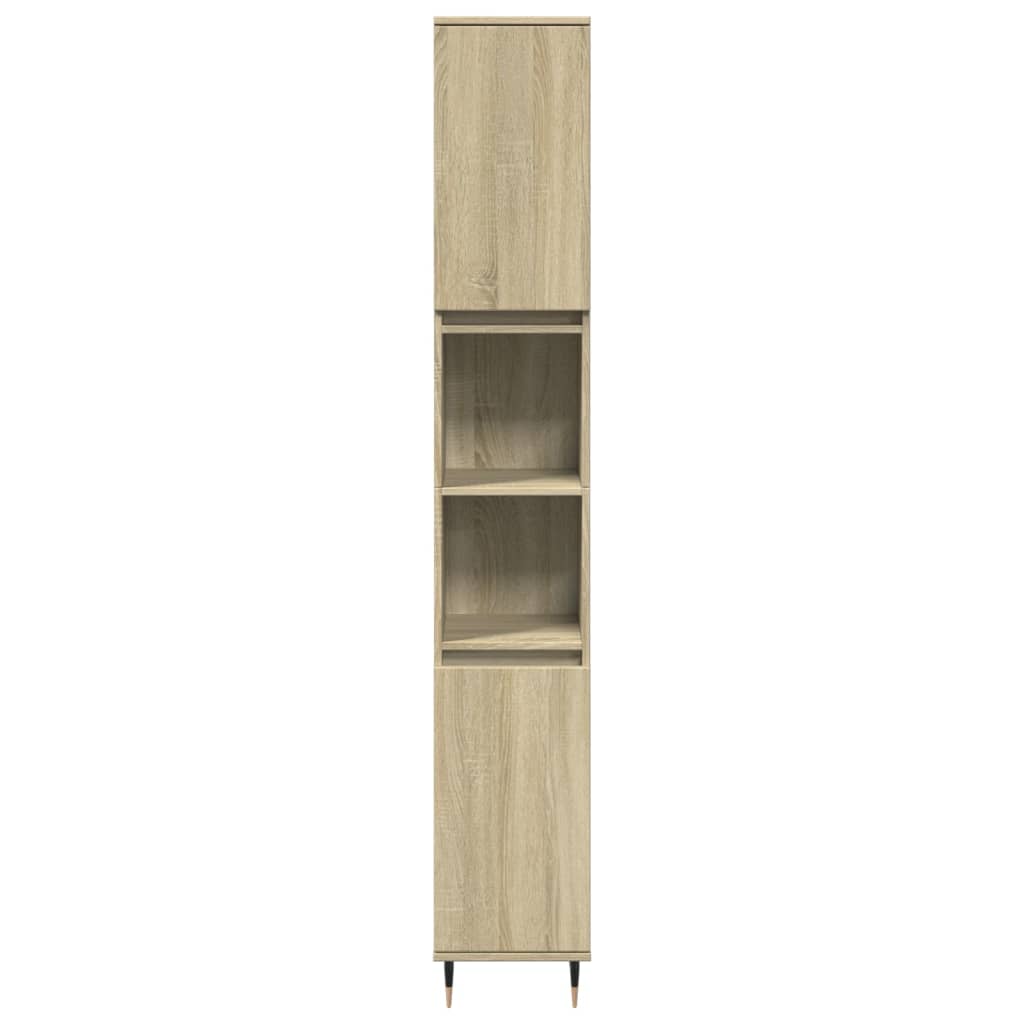 Set Mobili da Bagno 3 pz Rovere Sonoma in Legno Multistrato - immagine 9