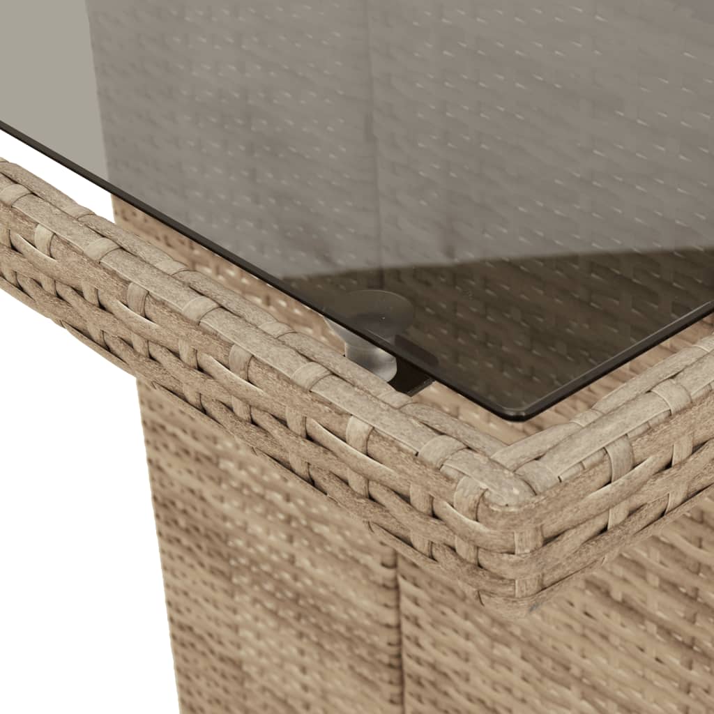 Set da Pranzo da Giardino 9 pz con Cuscini Beige in Polyrattan - immagine 5