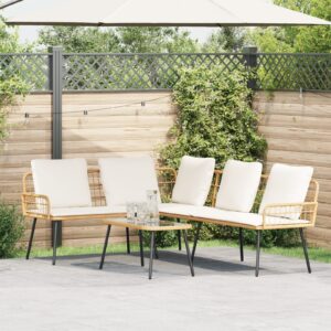 Divano ad angolo Naturale 231x173x78 cm in Polyrattan