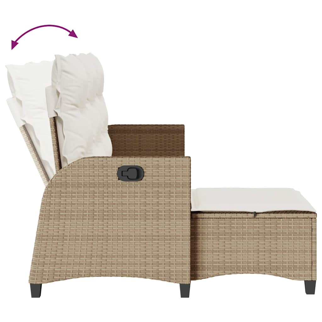 Set Divano da Giardino 3 pz con Cuscini a L Beige in Polyrattan - immagine 7