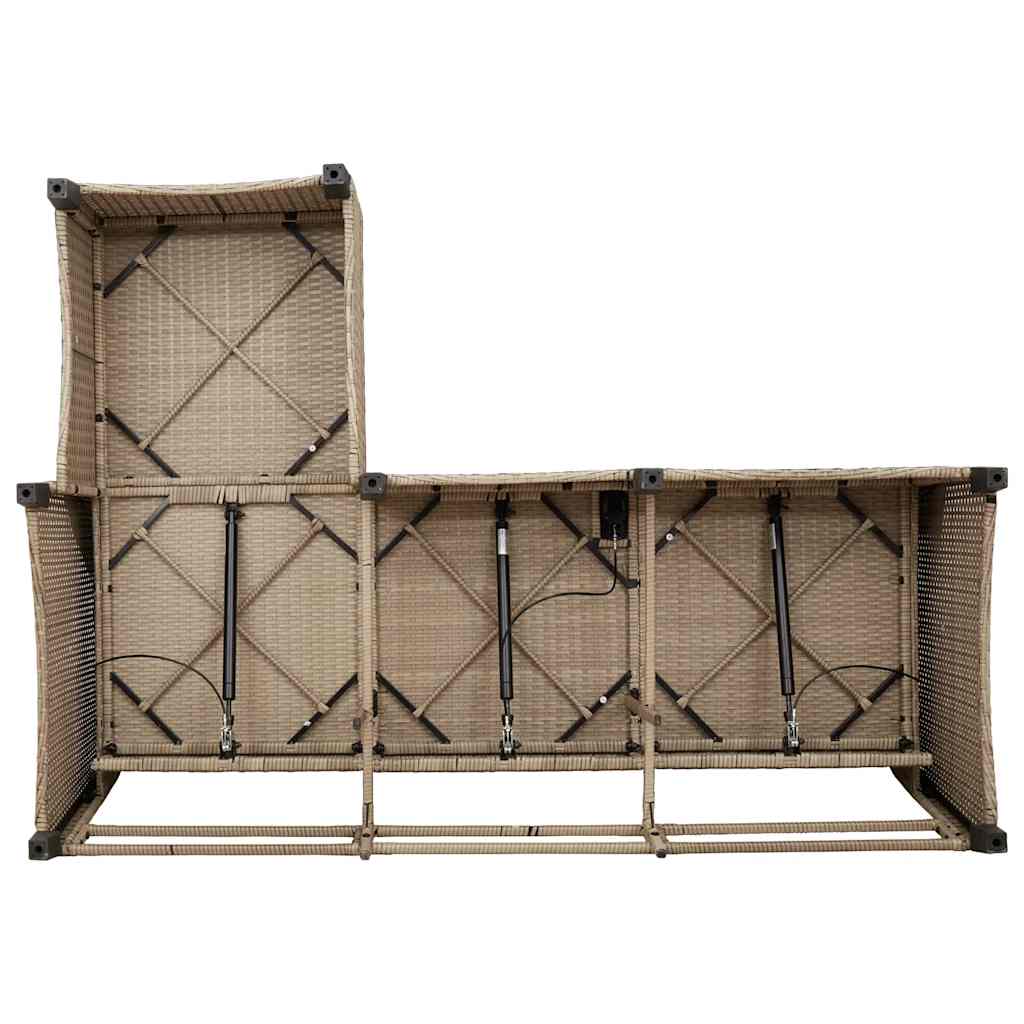 Set Divano da Giardino 3 pz con Cuscini a L Beige in Polyrattan - immagine 9