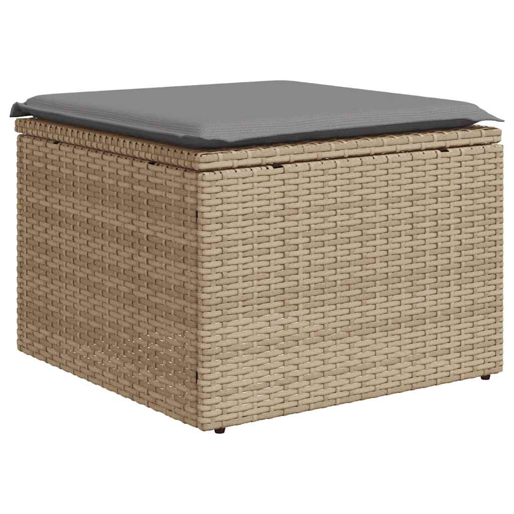 Set Divano da Giardino 2 pz con Cuscini Beige Polyrattan Acacia - immagine 4