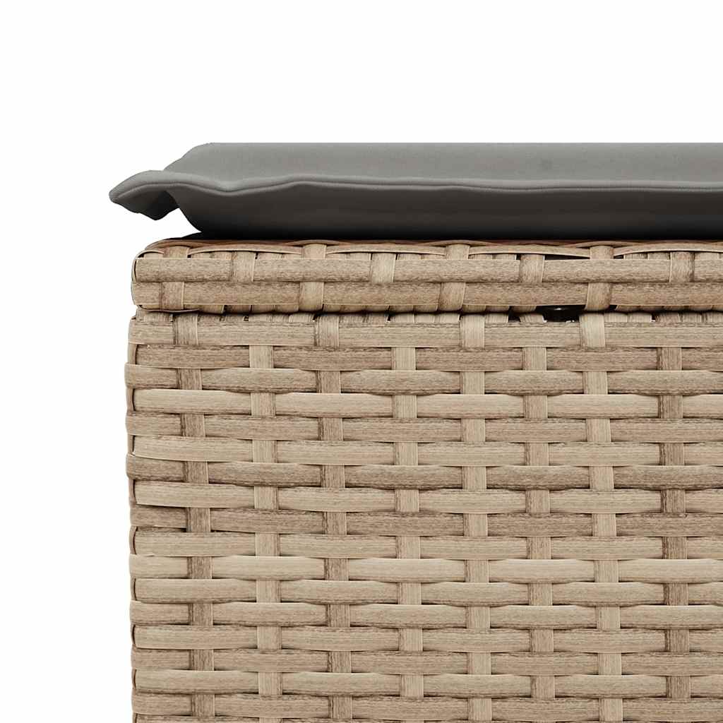 Set Divano da Giardino 2 pz con Cuscini Beige Polyrattan Acacia - immagine 5