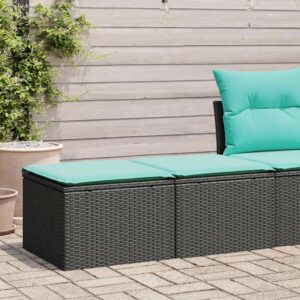 Set Divani da Giardino con Cuscini 2 pz Nero Polyrattan Acacia