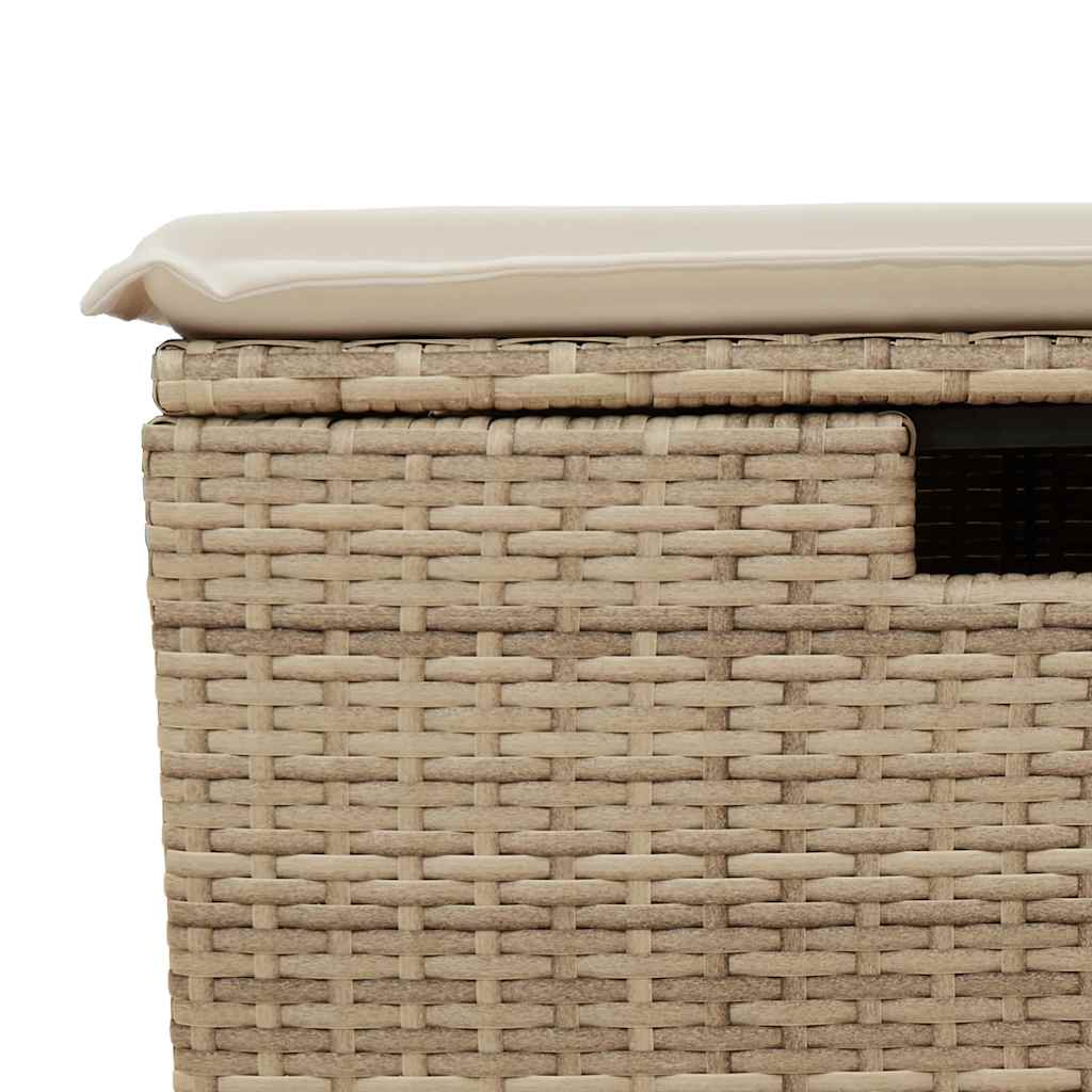 Set Divano da Giardino 2 pz con Cuscini Beige Polyrattan Acacia - immagine 6