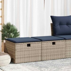 Set Divano Giardino 2 pz con Cuscini Grigio Polyrattan Acacia