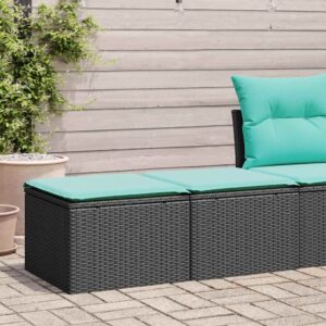 Set Divani da Giardino con Cuscini 2 pz Nero Polyrattan Acacia