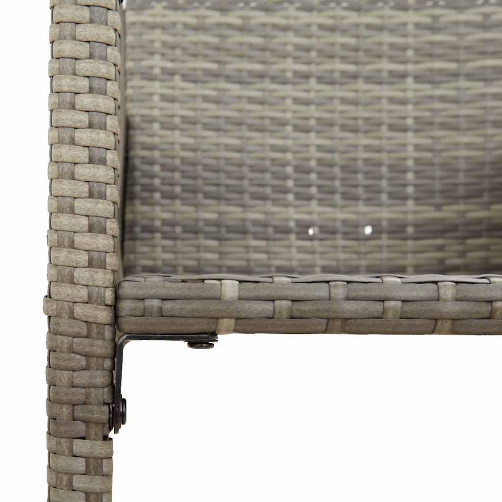 Set Bar da Giardino 3pz senza Cuscini Grigio Polyrattan Acacia - immagine 6