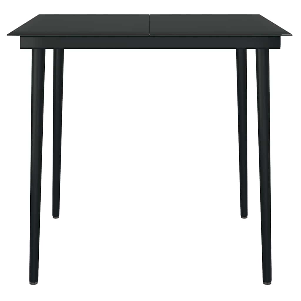 Set Mobili da Pranzo per Giardino 5 pz Nero Polyrattan Vetro - immagine 7