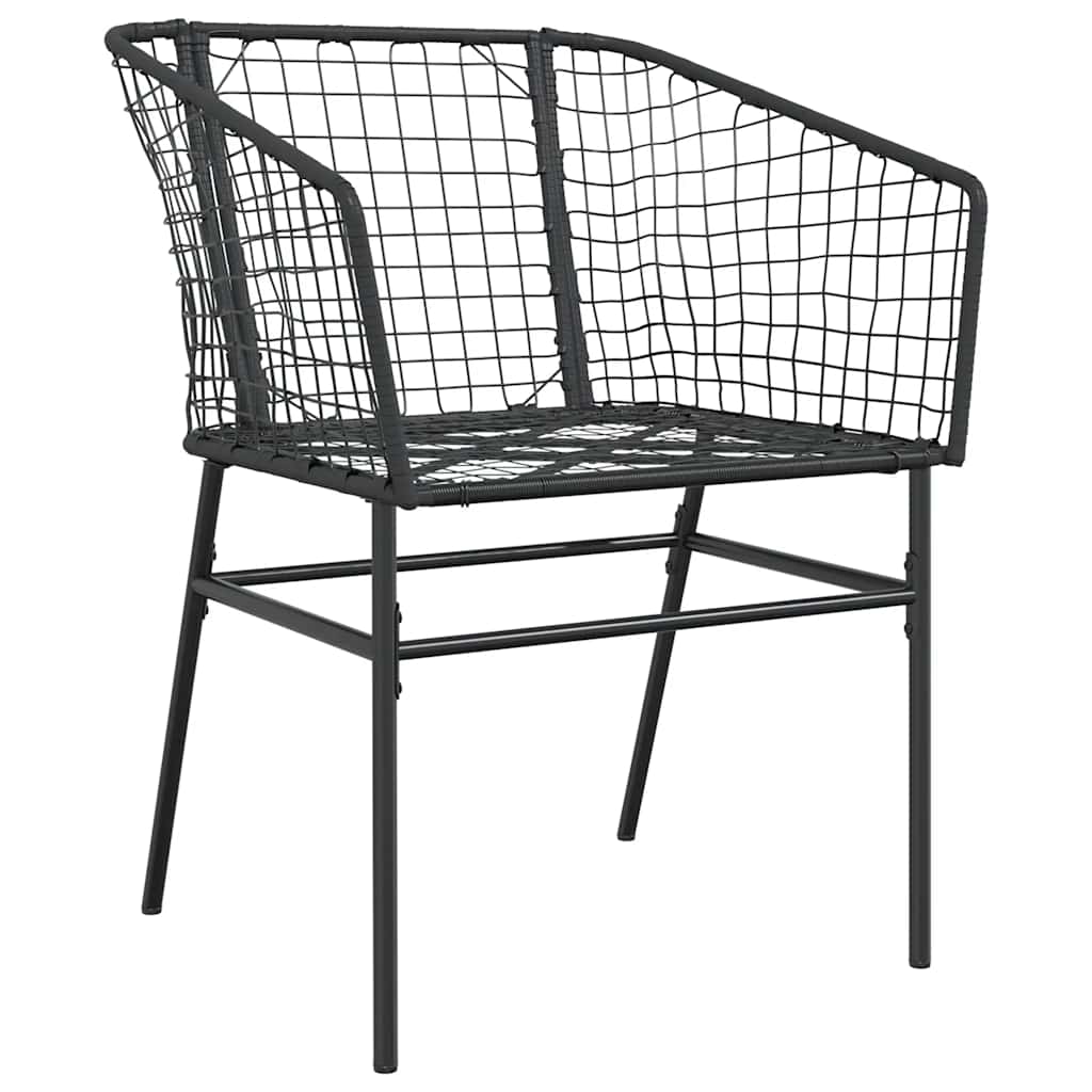 Set Mobili da Pranzo per Giardino 5 pz Nero Polyrattan Vetro - immagine 4