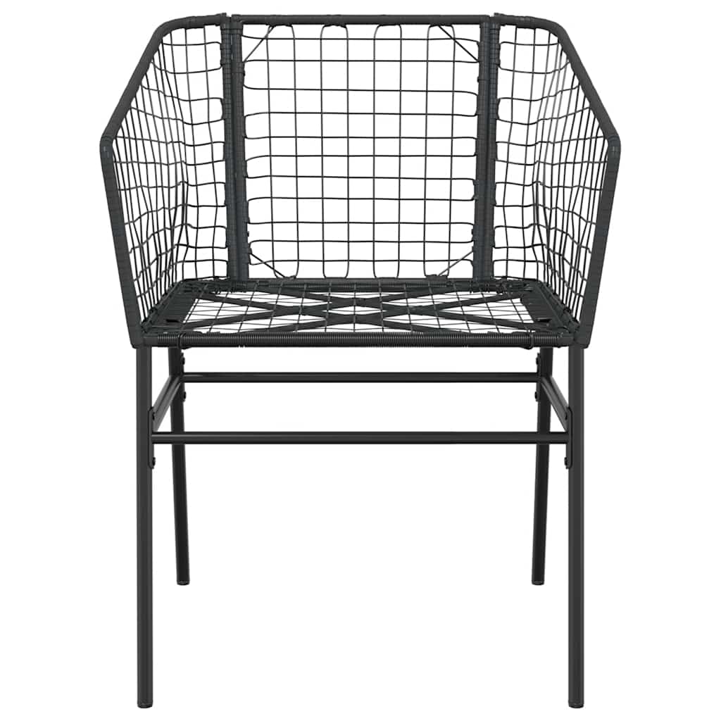Set Mobili da Pranzo per Giardino 5 pz Nero Polyrattan Vetro - immagine 6