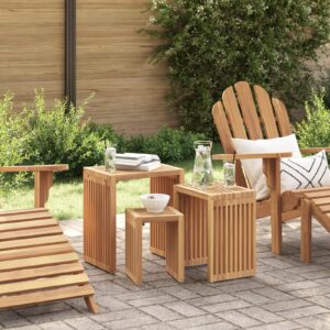 Set di Tavoli da Giardino 3 pz Legno Massello Teak