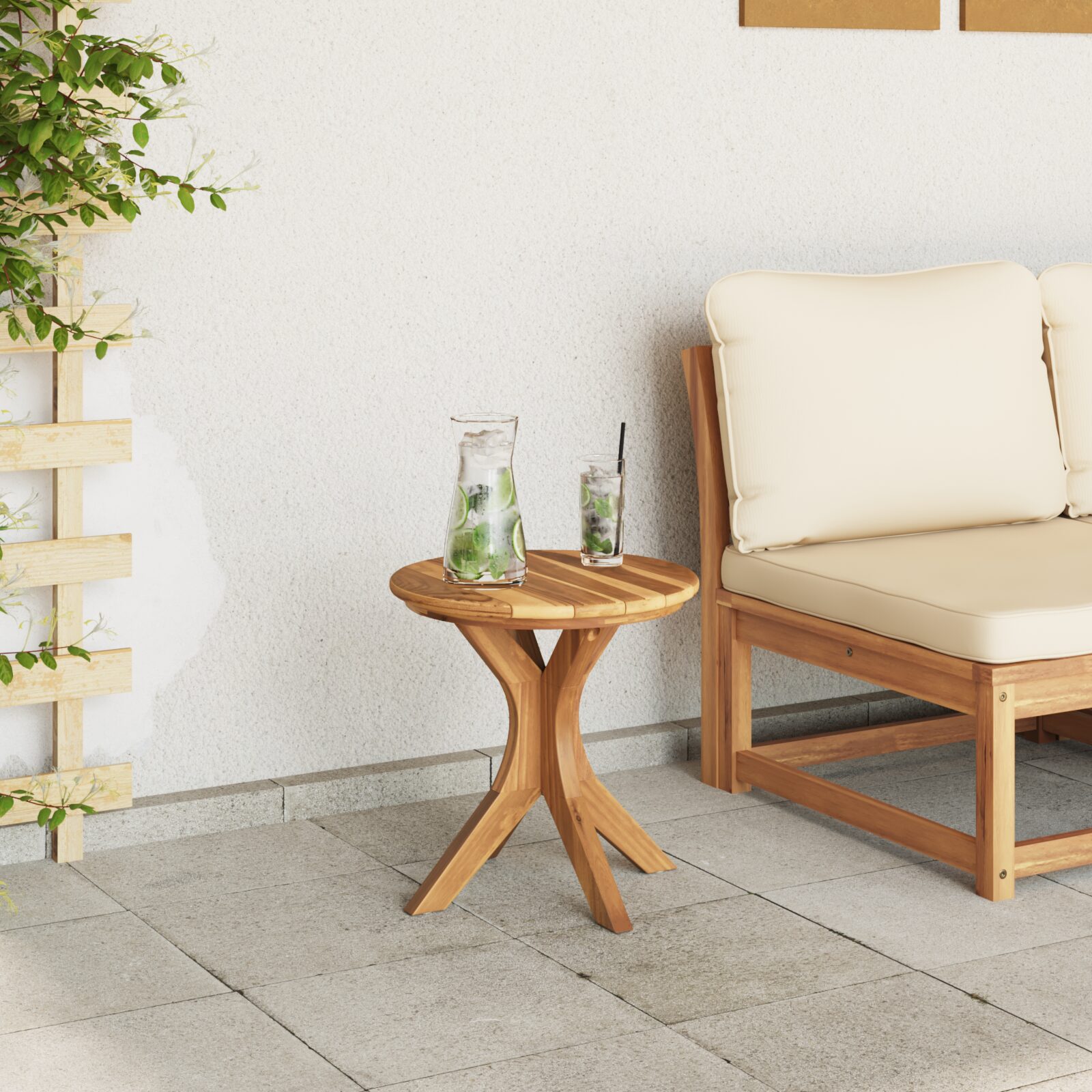 Tavolo da Giardino Ø40x41 cm Legno Massello Teak - immagine 4