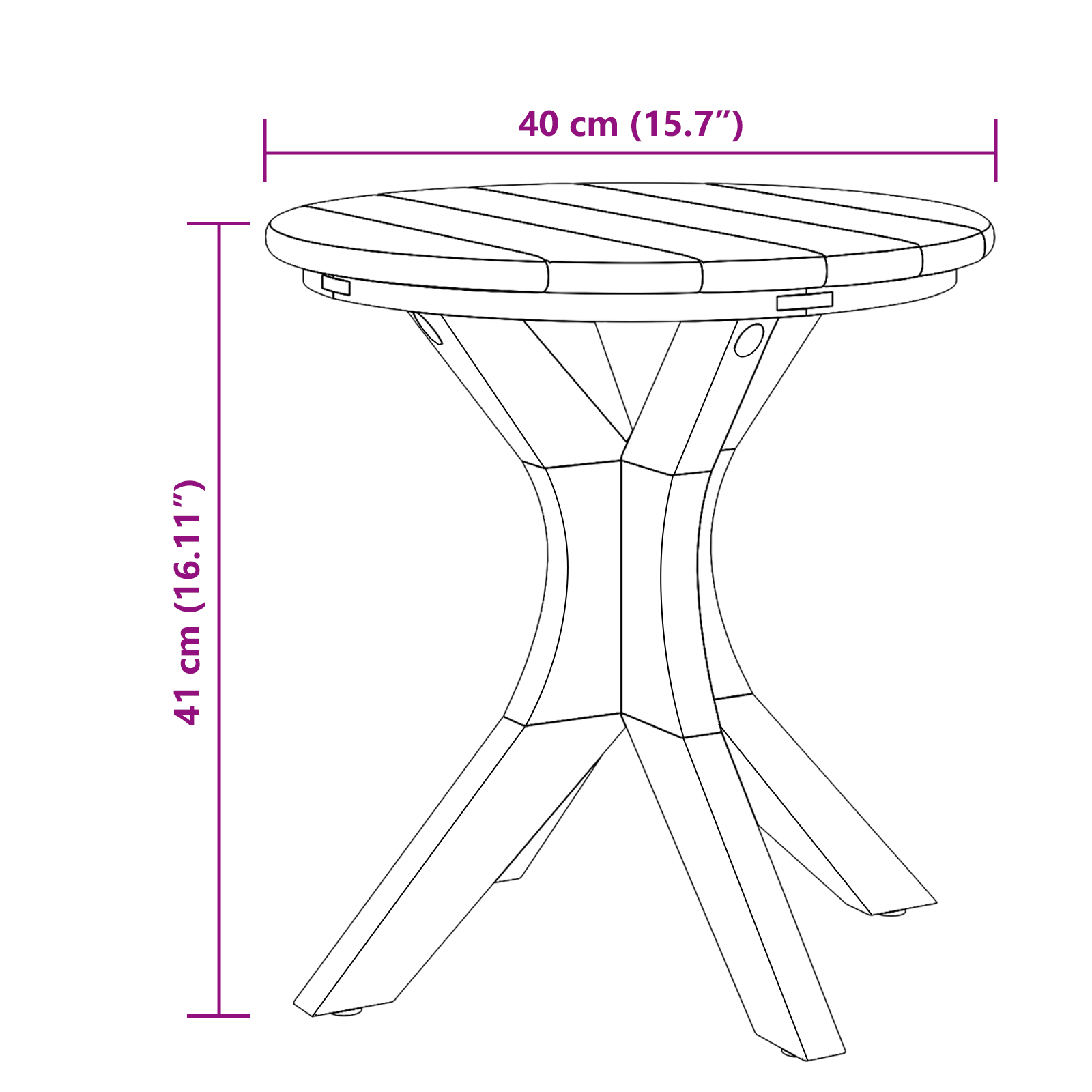 Tavolo da Giardino Ø40x41 cm Legno Massello Teak - immagine 8