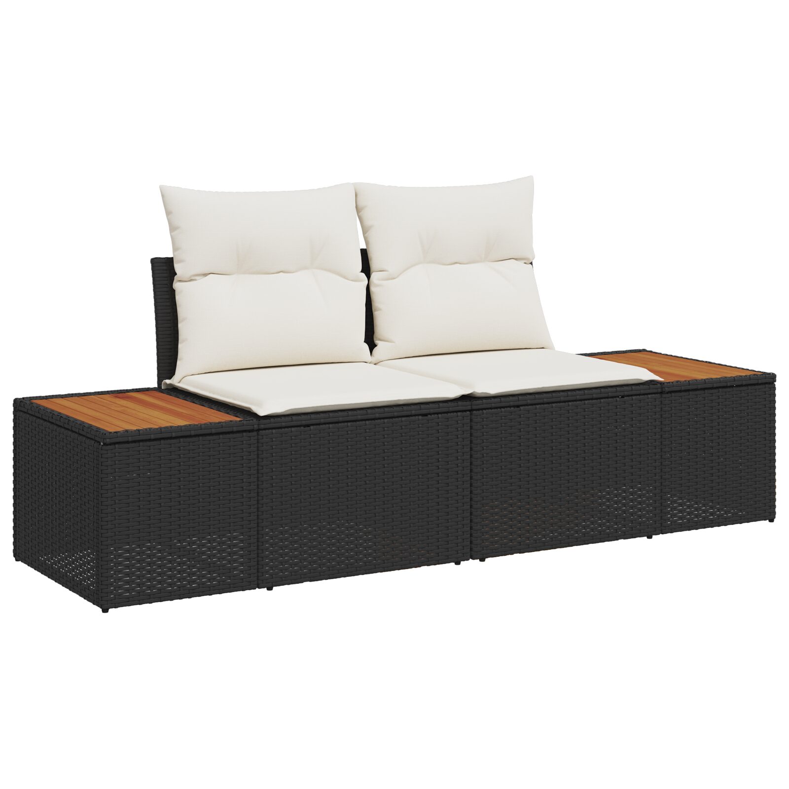 Set Divano Giardino 6 Pezzi con Cuscini Nero Polyrattan Acacia - immagine 4