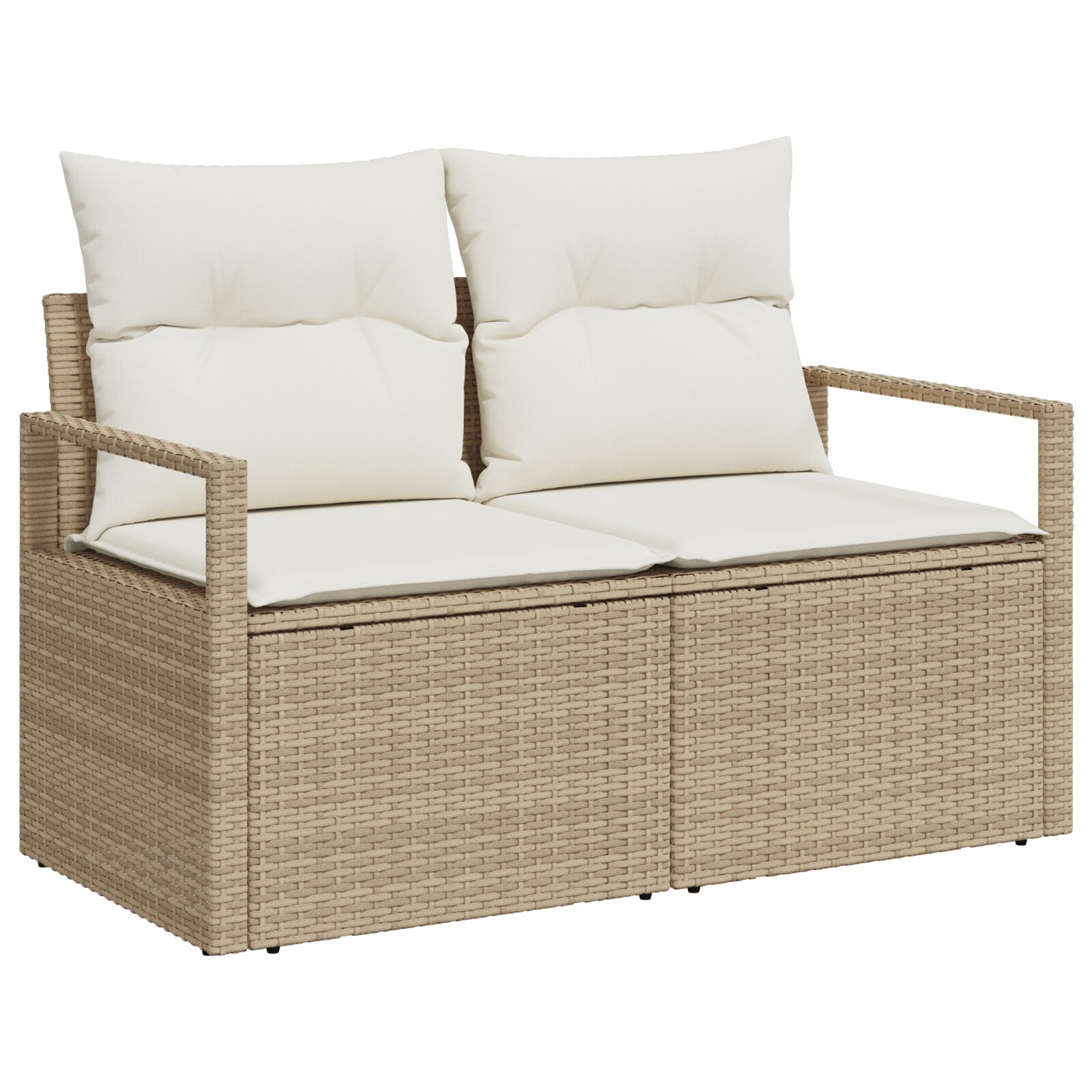 Set divani giardino 7 pezzi con cuscini beige in polyrattan - immagine 4