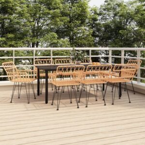 Set da Pranzo da Giardino 7 pz in Polyrattan
