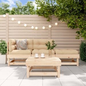 Set Divani da Giardino 4 pz con Cuscini in Legno Massello
