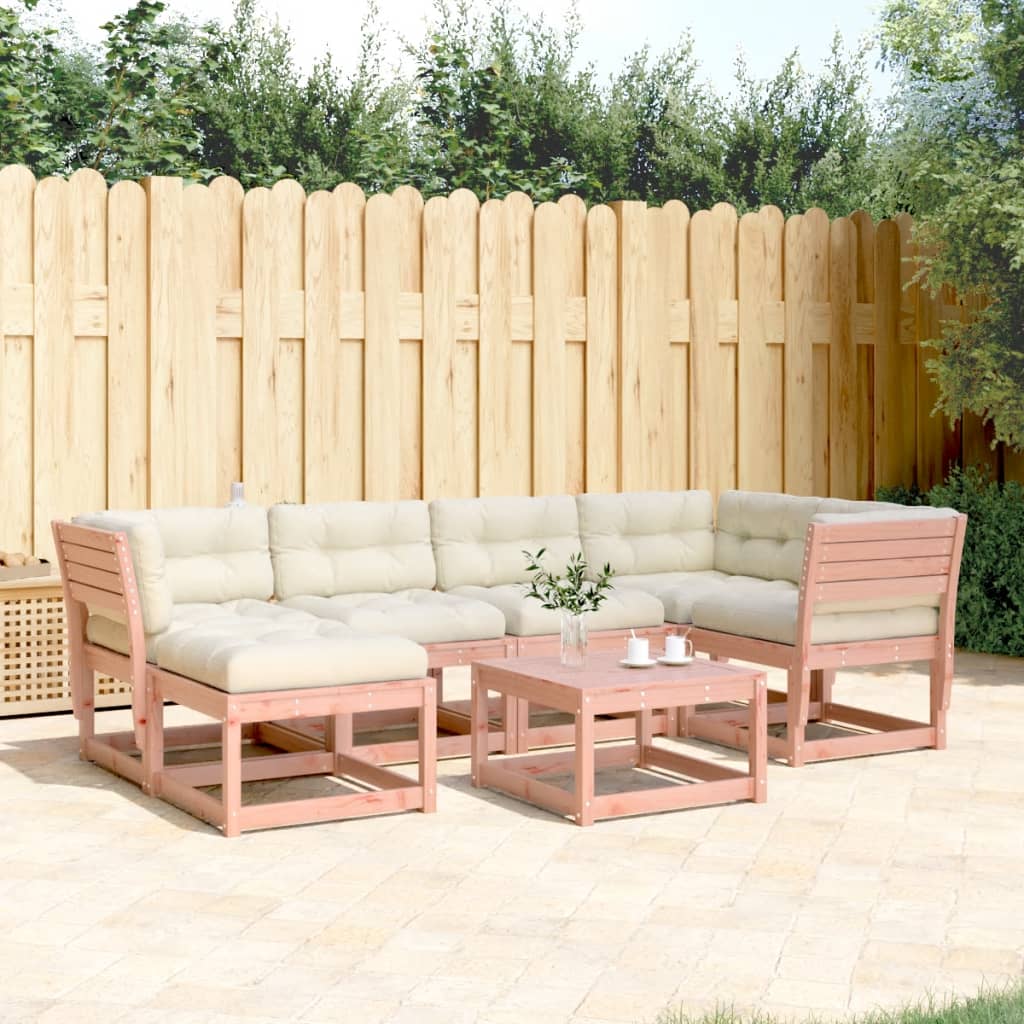 Set Divani Giardino 6 pz con Cuscini in Legno Massello di Pino